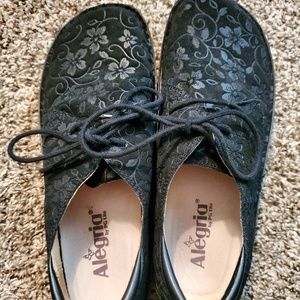 Alegria black suede lace ups